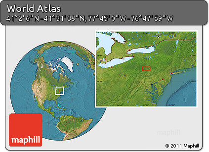 Satellite Location Map of the Area around 41° 16' 52" N, 77° 16' 30" W