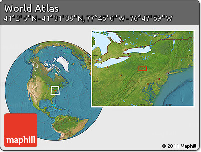 Satellite Location Map of the Area around 41° 16' 52" N, 77° 16' 30" W