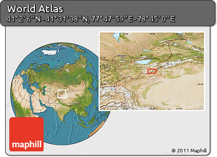 Satellite Location Map of the Area around 41° 16' 52" N, 78° 16' 30" E