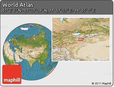Satellite Location Map of the Area around 41° 16' 52" N, 78° 16' 30" E