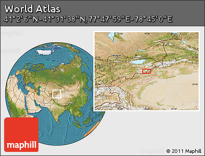 Satellite Location Map of the Area around 41° 16' 52" N, 78° 16' 30" E