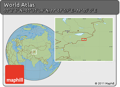Savanna Style Location Map of the Area around 41° 16' 52" N, 78° 16' 30" E