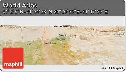 Satellite Panoramic Map of the Area around 41° 16' 52" N, 80° 49' 29" E