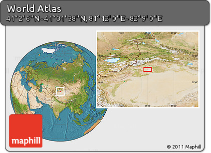 Satellite Location Map of the Area around 41° 16' 52" N, 81° 40' 30" E