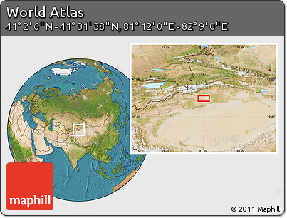 Satellite Location Map of the Area around 41° 16' 52" N, 81° 40' 30" E