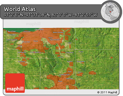Satellite 3D Map of the Area around 41° 16' 52" N, 81° 31' 30" W