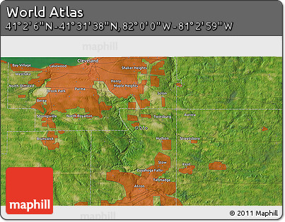 Satellite 3D Map of the Area around 41° 16' 52" N, 81° 31' 30" W
