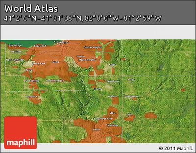 Satellite 3D Map of the Area around 41° 16' 52" N, 81° 31' 30" W