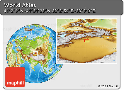 Physical Location Map of the Area around 41° 16' 52" N, 82° 31' 30" E