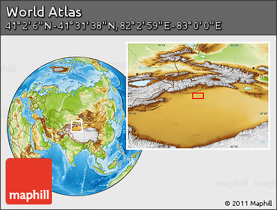 Physical Location Map of the Area around 41° 16' 52" N, 82° 31' 30" E