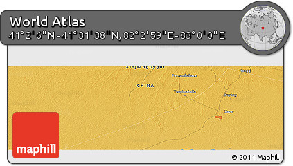 Physical Panoramic Map of the Area around 41° 16' 52" N, 82° 31' 30" E
