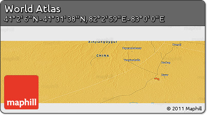 Physical Panoramic Map of the Area around 41° 16' 52" N, 82° 31' 30" E