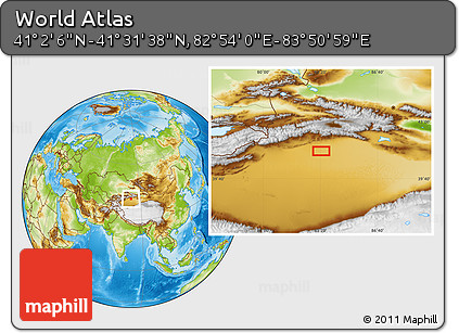 Physical Location Map of the Area around 41° 16' 52" N, 83° 22' 30" E