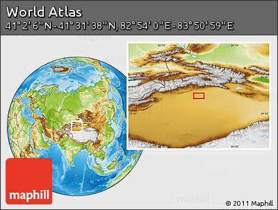 Physical Location Map of the Area around 41° 16' 52" N, 83° 22' 30" E