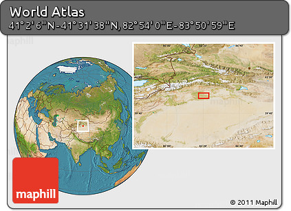 Satellite Location Map of the Area around 41° 16' 52" N, 83° 22' 30" E