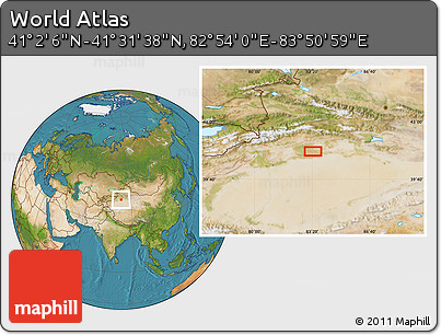 Satellite Location Map of the Area around 41° 16' 52" N, 83° 22' 30" E