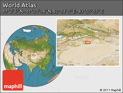 Satellite Location Map of the Area around 41° 16' 52" N, 83° 22' 30" E