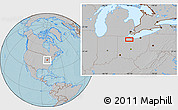 Gray Location Map of the area around 41° 16' 52" N, 83° 13' 29" W, hill shading