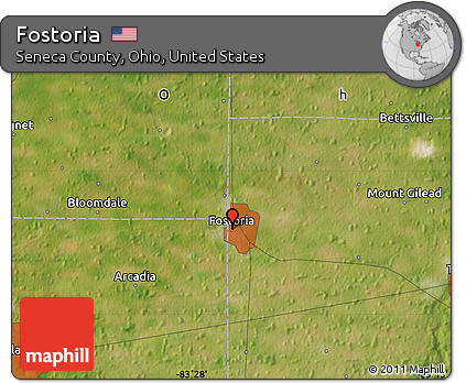 Satellite Map of Fostoria