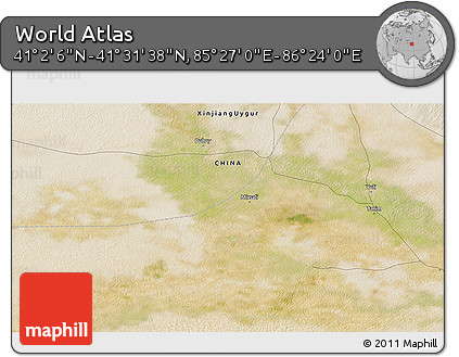 Satellite 3D Map of the Area around 41° 16' 52" N, 85° 55' 30" E