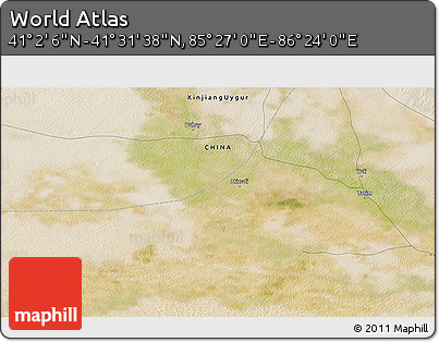 Satellite 3D Map of the Area around 41° 16' 52" N, 85° 55' 30" E