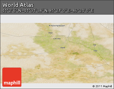 Satellite 3D Map of the Area around 41° 16' 52" N, 85° 55' 30" E