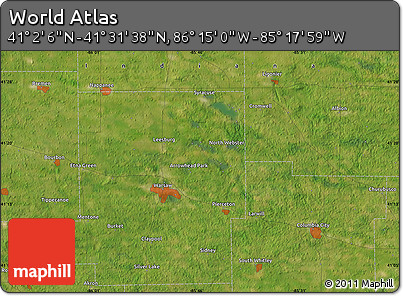 Satellite Map of the Area around 41° 16' 52" N, 85° 46' 30" W