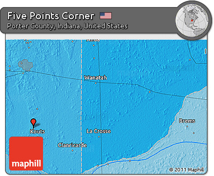 Political 3D Map of Five Points Corner