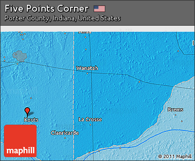 Political 3D Map of Five Points Corner