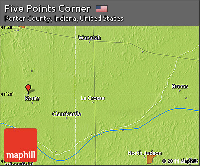 Physical Map of Five Points Corner