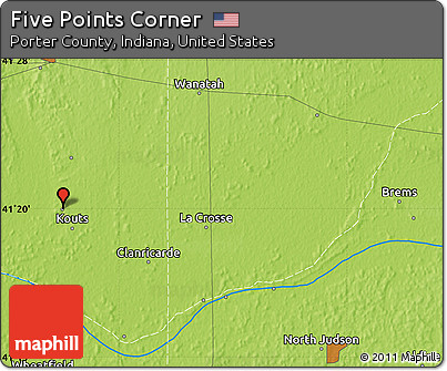 Physical Map of Five Points Corner