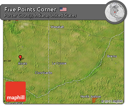 Satellite Map of Five Points Corner