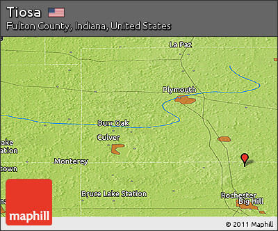 Physical Panoramic Map of Tiosa