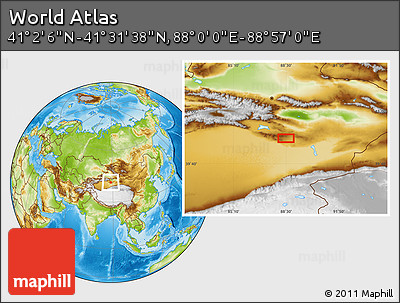 Physical Location Map of the Area around 41° 16' 52" N, 88° 28' 29" E
