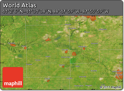 Satellite Map of the Area around 41° 16' 52" N, 88° 19' 29" W