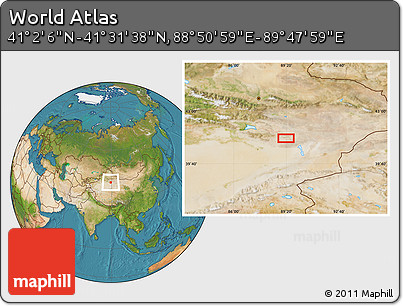 Satellite Location Map of the Area around 41° 16' 52" N, 89° 19' 29" E