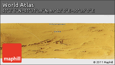 Physical Panoramic Map of the Area around 41° 16' 52" N, 90° 10' 30" E