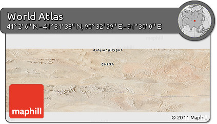 Satellite Panoramic Map of the Area around 41° 16' 52" N, 91° 1' 30" E