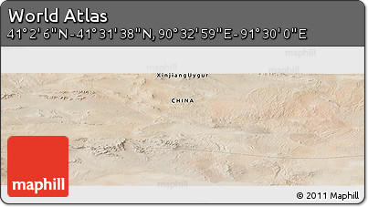 Satellite Panoramic Map of the Area around 41° 16' 52" N, 91° 1' 30" E