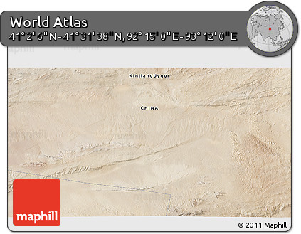 Satellite 3D Map of the Area around 41° 16' 52" N, 92° 43' 29" E