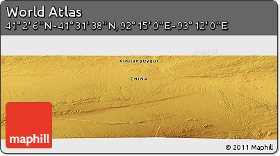 Physical Panoramic Map of the Area around 41° 16' 52" N, 92° 43' 29" E