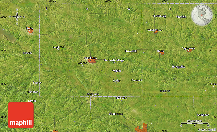Satellite Map of Oskaloosa