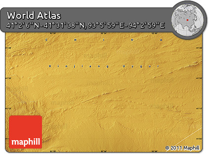Physical Map of the Area around 41° 16' 52" N, 93° 34' 29" E