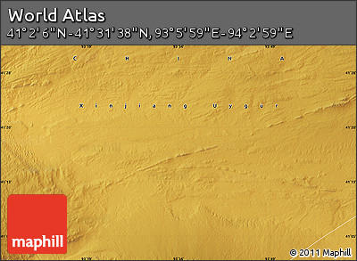Physical Map of the Area around 41° 16' 52" N, 93° 34' 29" E