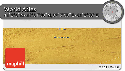 Physical Panoramic Map of the Area around 41° 16' 52" N, 93° 34' 29" E