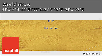 Physical Panoramic Map of the Area around 41° 16' 52" N, 93° 34' 29" E