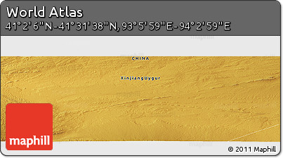 Physical Panoramic Map of the Area around 41° 16' 52" N, 93° 34' 29" E