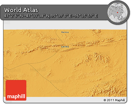 Political 3D Map of the Area around 41° 16' 52" N, 96° 7' 30" E