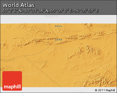Political 3D Map of the Area around 41° 16' 52" N, 96° 7' 30" E