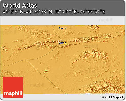 Political 3D Map of the Area around 41° 16' 52" N, 96° 7' 30" E